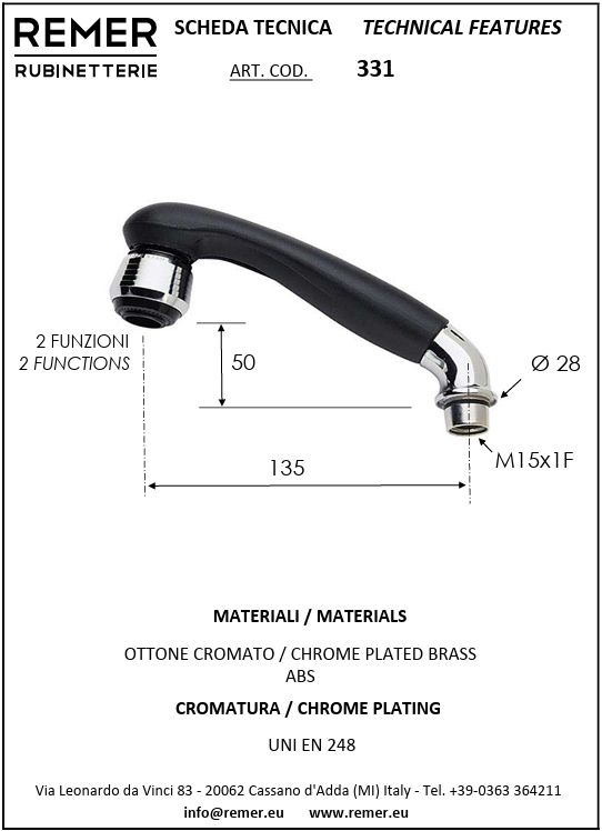 Remer 331 Hair Salon Telephone | 2 Functions – Black Hand Shower